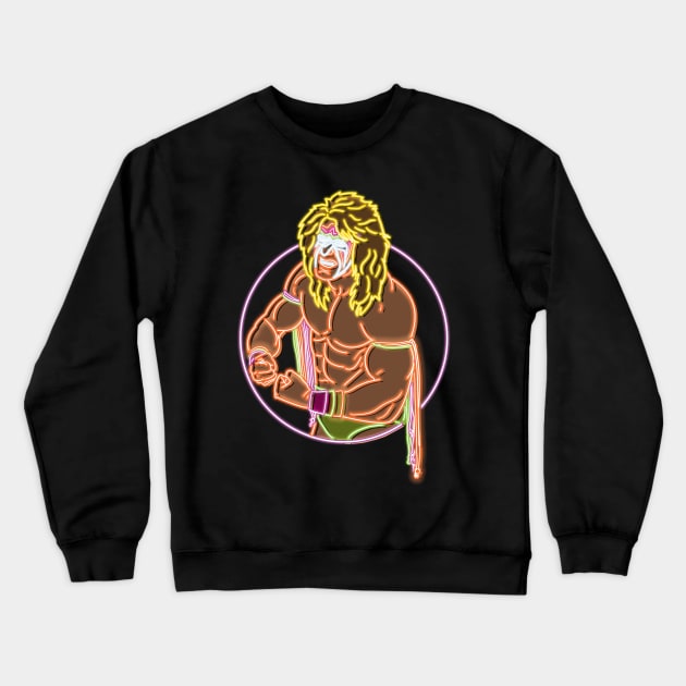 Ultimate Warrior neon color Crewneck Sweatshirt by AJSMarkout